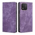 For Honor X5 4G RFID Anti-theft Brush Magnetic Leather Phone Case(Purple)