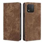 For Honor X5 4G RFID Anti-theft Brush Magnetic Leather Phone Case(Brown)