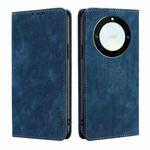 For Honor X40 RFID Anti-theft Brush Magnetic Leather Phone Case(Blue)