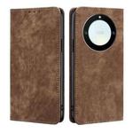 For Honor X40 RFID Anti-theft Brush Magnetic Leather Phone Case(Brown)