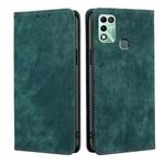 For Infinix Hot 11 Play RFID Anti-theft Brush Magnetic Leather Phone Case(Green)