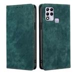 For Infinix Hot 11 Russian Version RFID Anti-theft Brush Magnetic Leather Phone Case(Green)