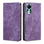 For Infinix Hot 11s NFC RFID Anti-theft Brush Magnetic Leather Phone Case(Purple)