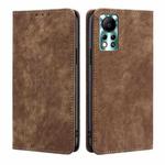 For Infinix Hot 11s NFC RFID Anti-theft Brush Magnetic Leather Phone Case(Brown)