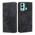For Infinix Hot 12 Play RFID Anti-theft Brush Magnetic Leather Phone Case(Black)