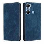 For Infinix Hot 12 Pro RFID Anti-theft Brush Magnetic Leather Phone Case(Blue)