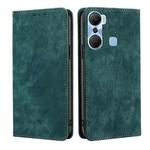 For Infinix Hot 12 Pro RFID Anti-theft Brush Magnetic Leather Phone Case(Green)
