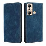 For Infinix Hot 20i RFID Anti-theft Brush Magnetic Leather Phone Case(Blue)