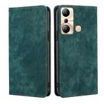 For Infinix Hot 20i RFID Anti-theft Brush Magnetic Leather Phone Case(Green)