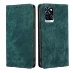 For Infinix Note 10 Pro RFID Anti-theft Brush Magnetic Leather Phone Case(Green)