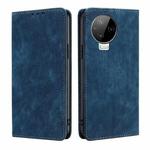 For Infinix Note 12 2023 / Note 12 Pro 4G RFID Anti-theft Brush Magnetic Leather Phone Case(Blue)