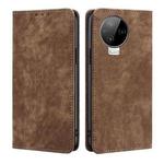 For Infinix Note 12 2023 / Note 12 Pro 4G RFID Anti-theft Brush Magnetic Leather Phone Case(Brown)