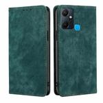 For Infinix Smart 6 Plus RFID Anti-theft Brush Magnetic Leather Phone Case(Green)