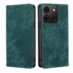 For Infinix Smart 7 RFID Anti-theft Brush Magnetic Leather Phone Case(Green)