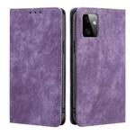 For Motorola Moto G Power 2023 RFID Anti-theft Brush Magnetic Leather Phone Case(Purple)