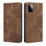 For Motorola Moto G Power 2023 RFID Anti-theft Brush Magnetic Leather Phone Case(Brown)