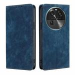 For OPPO Find X6 5G RFID Anti-theft Brush Magnetic Leather Phone Case(Blue)