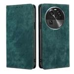 For OPPO Find X6 5G RFID Anti-theft Brush Magnetic Leather Phone Case(Green)