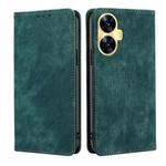 For Realme C55 4G RFID Anti-theft Brush Magnetic Leather Phone Case(Green)