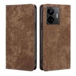 For Realme GT Neo 5 / GT3 / GT Neo 5 240W RFID Anti-theft Brush Magnetic Leather Phone Case(Brown)