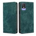 For TCL 403 RFID Anti-theft Brush Magnetic Leather Phone Case(Green)