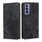 For Tecno Camon 18 / 18P RFID Anti-theft Brush Magnetic Leather Phone Case(Black)