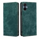 For Tecno Camon 19 Neo RFID Anti-theft Brush Magnetic Leather Phone Case(Green)