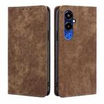 For Tecno Pova 4 Pro RFID Anti-theft Brush Magnetic Leather Phone Case(Brown)