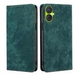 For Tecno Spark 9 Pro RFID Anti-theft Brush Magnetic Leather Phone Case(Green)