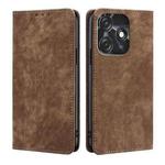 For Tecno Spark 10C RFID Anti-theft Brush Magnetic Leather Phone Case(Brown)