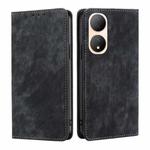 For vivo Y100 5G RFID Anti-theft Brush Magnetic Leather Phone Case(Black)
