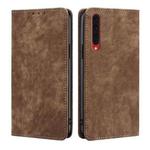 For Rakuten Big RFID Anti-theft Brush Magnetic Leather Phone Case(Brown)