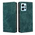 For Xiaomi Redmi Note 12 4G Global RFID Anti-theft Brush Magnetic Leather Phone Case(Green)