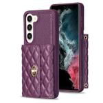 For Samsung Galaxy S23+ 5G Horizontal Metal Buckle Wallet Rhombic Leather Phone Case(Dark Purple)