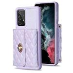 For Samsung Galaxy A52 4G / 5G Horizontal Metal Buckle Wallet Rhombic Leather Phone Case(Purple)