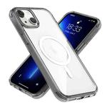 For iPhone 14 Plus Magsafe Magnetic Airbag Shockproof TPU + PC Phone Case(Transparent Grey)