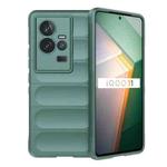 For vivo iQOO 11 5G Magic Shield TPU + Flannel Phone Case(Dark Green)