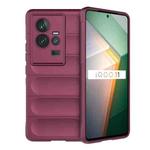 For vivo iQOO 11 5G Magic Shield TPU + Flannel Phone Case(Wine Red)