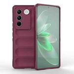 For vivo S16e 5G Magic Shield TPU + Flannel Phone Case(Wine Red)