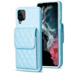 For Samsung Galaxy A12 Vertical Wallet Rhombic Leather Phone Case(Blue)