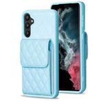 For Samsung Galaxy A34 5G Vertical Wallet Rhombic Leather Phone Case(Blue)