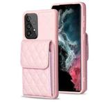 For Samsung Galaxy A53 5G Vertical Wallet Rhombic Leather Phone Case(Pink)