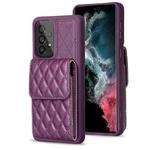 For Samsung Galaxy A53 5G Vertical Wallet Rhombic Leather Phone Case(Dark Purple)