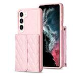 For Samsung Galaxy S23+ 5G Horizontal Wallet Rhombic Leather Phone Case(Pink)