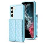 For Samsung Galaxy S23+ 5G Horizontal Wallet Rhombic Leather Phone Case(Blue)