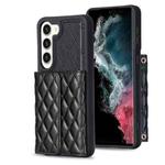 For Samsung Galaxy S23+ 5G Horizontal Wallet Rhombic Leather Phone Case(Black)