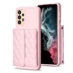 For Samsung Galaxy A13 4G Horizontal Wallet Rhombic Leather Phone Case(Pink)