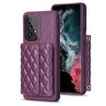 For Samsung Galaxy A54 5G Horizontal Wallet Rhombic Leather Phone Case(Dark Purple)