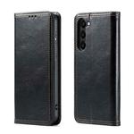 For Samsung Galaxy S23 5G FIERRE SHANN Vintage Bark Texture Wallet Leather Phone Case(Black)