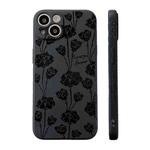 For iPhone 14 Plus Side Pattern Magic TPU Phone Case(Black Rose)